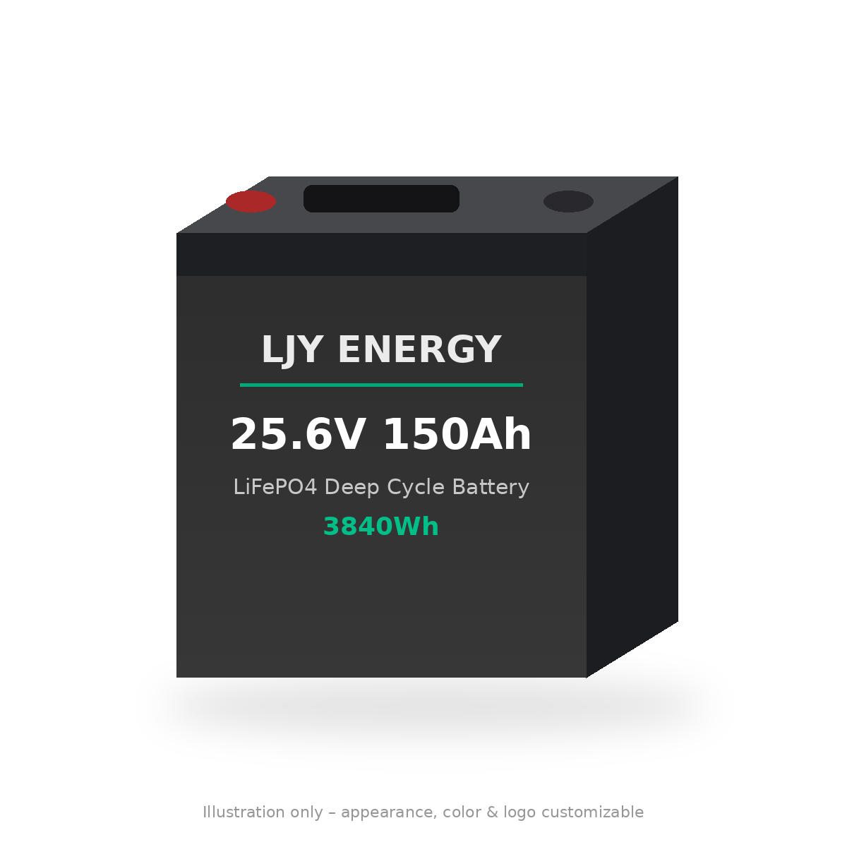 24V 150Ah LiFePO4 Battery (25.6V) 24V 150Ah LiFePO4 Battery (25.6V) – illustrative product render
