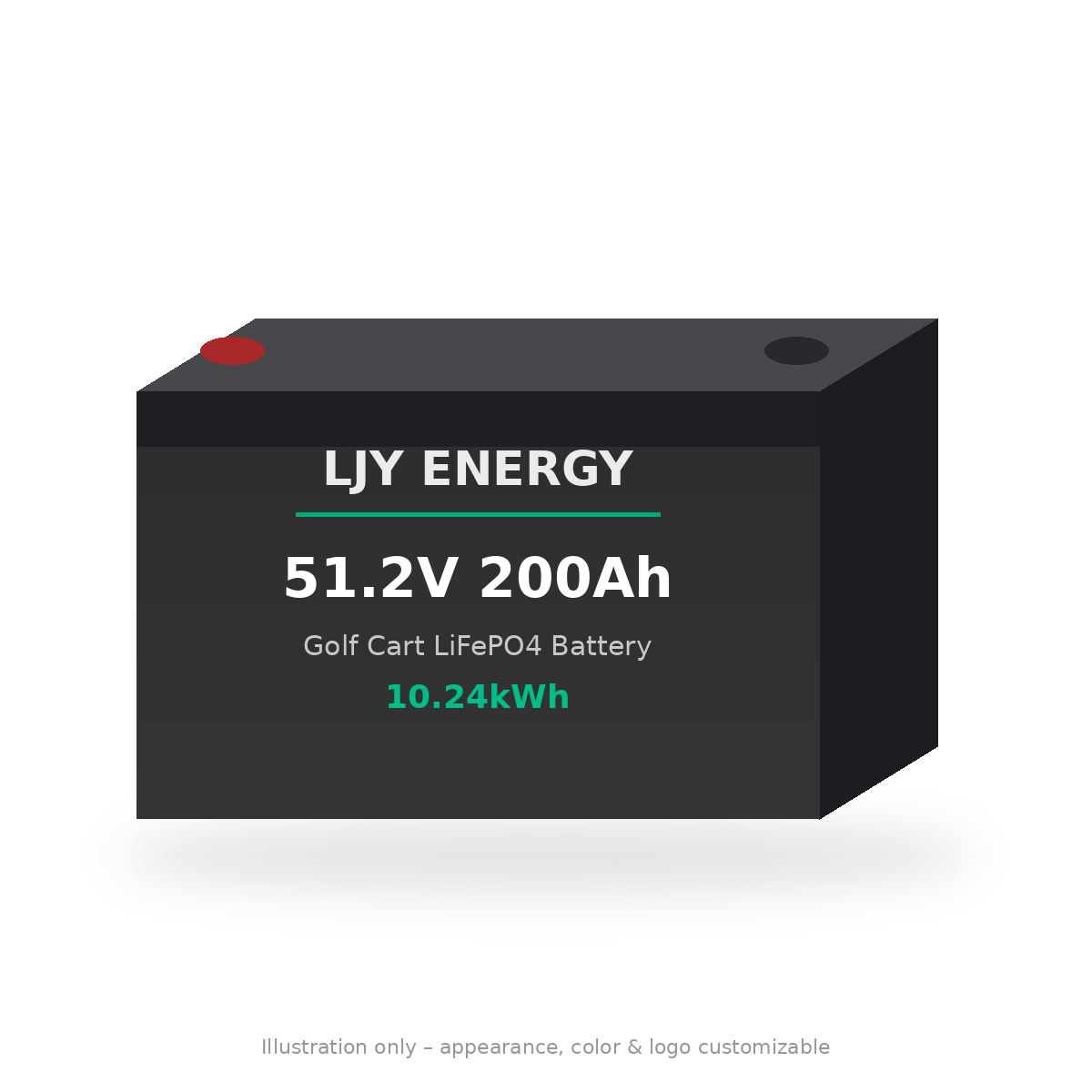 48V 200Ah Golf Cart Lithium Battery (51.2V LiFePO4) 48V 200Ah Golf Cart Lithium Battery (51.2V LiFePO4) – illustrative product render