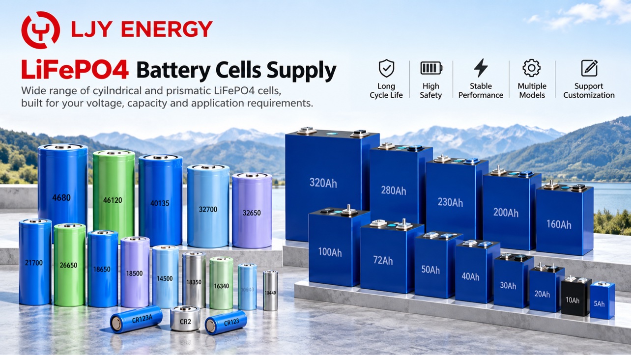 LJY Energy LiFePO4 battery cells supply - cylindrical and prismatic cells