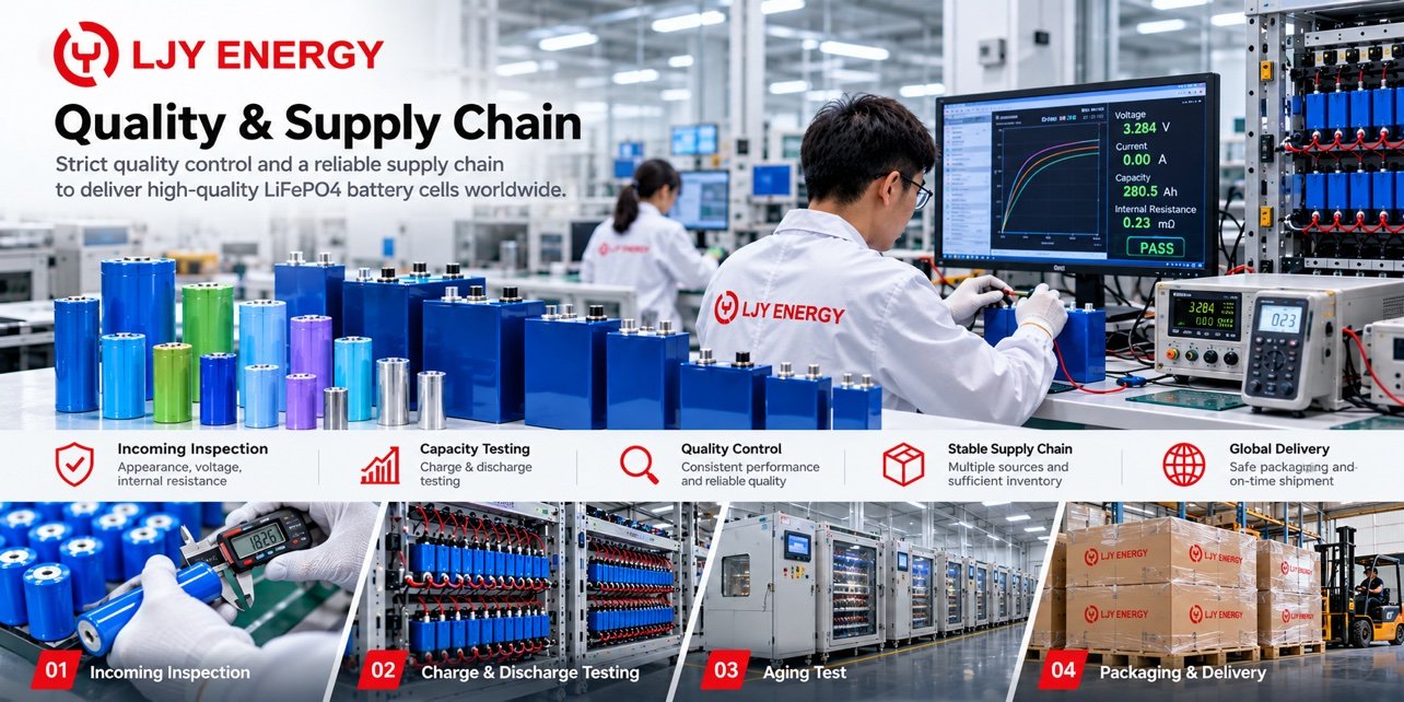 LJY Energy quality control and supply chain - battery testing and global delivery