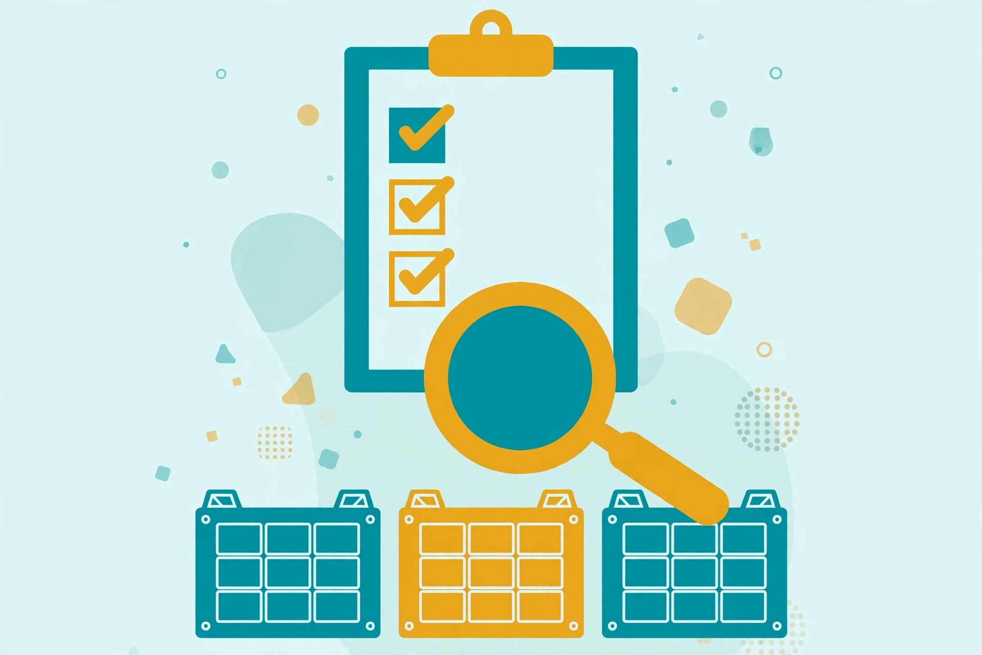 Conceptual illustration: audit checklist for qualifying a battery pack manufacturer